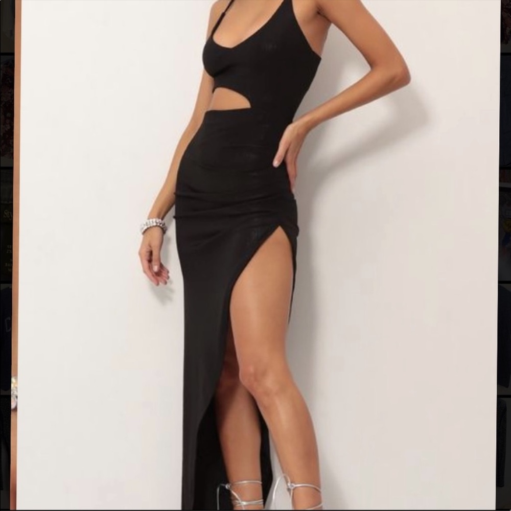 Highly slit dress that is sexy but classy.